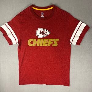 Majestic KC Chiefs Heathered Red Tee Shirt Men’s Large NFL